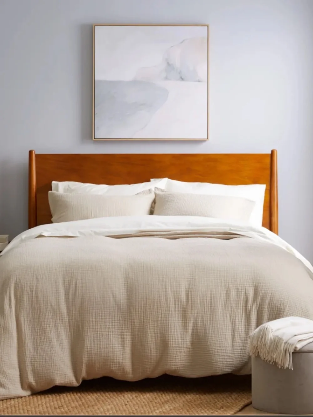 New Quince Organic Cotton Gauze Duvet Cover Dune Tan King / California King